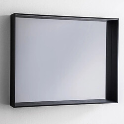 EyeAm Edge-Black 1000, Miroir mural rectangulaire éclairé avec Cadre Noir, avec LED 100x70x13 cm Noir