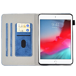 Etui en PU fermoir magnétique avec support et porte-carte pour votre iPad mini (2019) 7.9 pouces/mini 4/3/2/1 - bleu