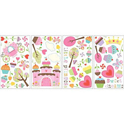 Thedecofactory CUPCAKE LAND - Stickers repositionnables thème gourmandise & princesse