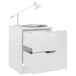 Maison Chic Lot de 2 Tables de chevet,Table de nuit,Table d'appoint pour salon Blanc brillant 40x40x50 cm Aggloméré -MN59443 pas cher