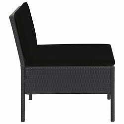 Maison Chic Salon de jardin 5 pcs + coussins - Mobilier/Meubles de jardin - Table et chaises d'extérieur Résine tressée Noir -MN74640 pas cher