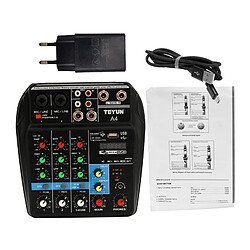 Professional Audio Mixer Carte Son Console Système Interface 4 Canal Numérique USB MP3 Ordinateur Entrée 48V Alimentation Fantôme Stéréo DJ Studio