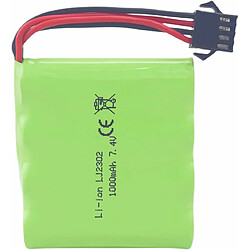 Batterie rechargeable 7.4V 1000mAh SM-4P avec câble de charge USB pour véhicules jouets RC DE36W DE65 NO.1809