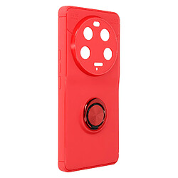 Avizar Coque pour Xiaomi 13 Ultra Silicone Bague Métallique série FlexiGrip Rouge