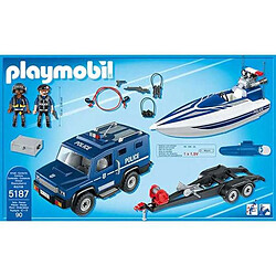 Playmobil® Fourgon et vedette de police - Avec moteur submersible