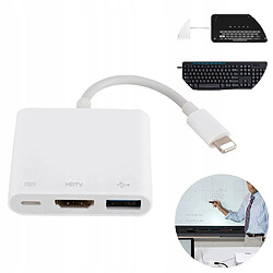 Acheter GUPBOO Adaptateur Convertisseur LIGHTNING vers HDMI/USB/LIGHTNING,JL2810