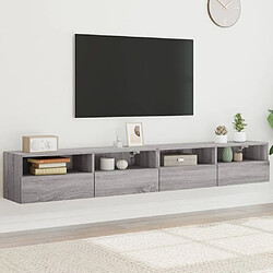 vidaXL Meubles TV muraux 2pcs sonoma gris 100x30x30 cm bois ingénierie