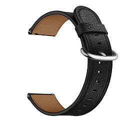 Bracelet en cuir véritable noir pour votre Samsung Gear S3 Classic/S3 Frontier