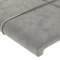 Maison Chic Tête de lit scandinave avec oreilles,meuble de chambre Gris clair 203x16x78/88 cm Velours -MN70521 pas cher