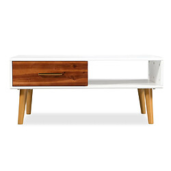 vidaXL Table basse Bois d'acacia massif 90x50x40 cm