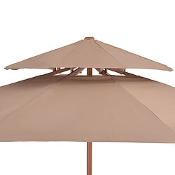 Maison Chic Parasol Jardin | Parasol double avec mat en bois 270 cm Taupe - GKD44747 pas cher