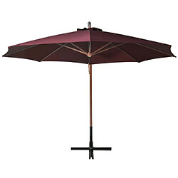 Helloshop26 Parasol suspendu avec mât 3,5 x 2,9 m bois de sapin rouge bordeaux 02_0008717