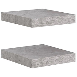 vidaXL Étagères murales flottantes 2 pcs gris béton 23x23,5x3,8 cm MDF