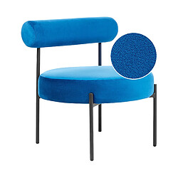 Beliani Fauteuil ALPHA Velours Bleu marine