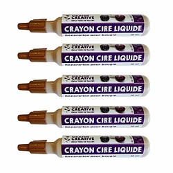 Graines Creatives 5 crayons cire liquide pour bougie - Doré