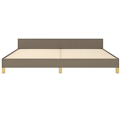 Maison Chic Lit adulte - Cadre Structure de lit avec tête de lit Contemporain Taupe 200x200 cm Tissu -MN55903 pas cher