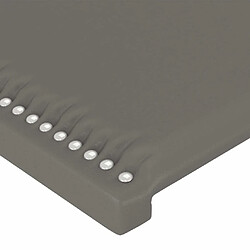 Maison Chic Tête de lit moderne à LED lumineuse pour chambre - Décoration de lit Gris 144x5x118/128 cm Similicuir -MN11331 pas cher