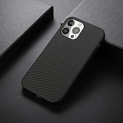 Coque en TPU + PU texture en fibre de carbone noir pour votre Apple iPhone 13 Pro 6.1 pouces