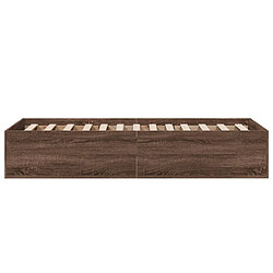 Acheter Vidaxl Cadre de lit chêne marron 75x190 cm bois d'ingénierie