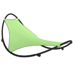 Maison Chic Chaise longue à bascule | Bain de soleil Relax | Transat avec roues Acier et textilène Vert -GKD85906