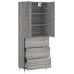 Avis vidaXL Buffet haut Sonoma gris 69,5x34x180 cm Bois d'ingénierie