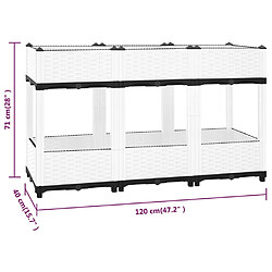 vidaXL Lit surélevé 120x40x71 cm Polypropylène pas cher