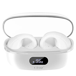 LinQ Écouteurs Bluetooth Conduction Aérienne Sans Fil Design Clip On Micro Blanc