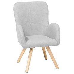 Beliani Fauteuil BJARN Tissu Gris clair