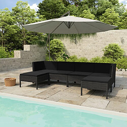 Maison Chic Salon de jardin 6 pcs + coussins - Mobilier/Meubles de jardin - Table et chaises d'extérieur Résine tressée Noir -MN41648