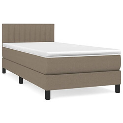 vidaXL Sommier à lattes de lit avec matelas Taupe 90x200 cm Tissu