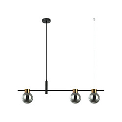 Luminaire Center Suspension Bletter Verre,Acier Noir,Fumé