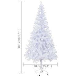 vidaXL Arbre de Noël artificiel pré-éclairé/boules 180 cm 620 branches pas cher