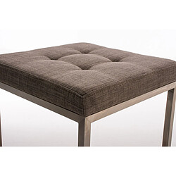 Acheter Decoshop26 Tabouret bas repose-pieds pouf x1 forme carrée en tissu gris et acier inoxydable 10_0005507