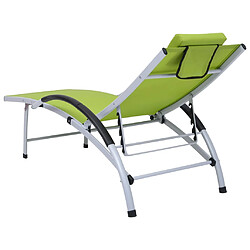 Avis vidaXL Chaise longue aluminium textilène vert