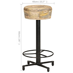 vidaXL Tabourets de bar lot de 2 66 cm bois de manguier massif pas cher