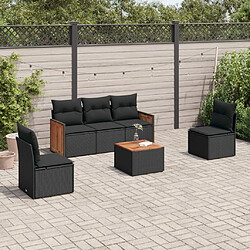 Maison Chic Salon de jardin 6 pcs avec coussins | Ensemble de Table et chaises | Mobilier d'Extérieur noir résine tressée -GKD83245