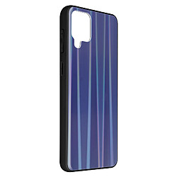 Avizar Coque Samsung Galaxy A42 Bi-matière Holographique Brillant Fine Légère bleu nuit