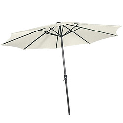 Helloshop26 Parasol de jardin diamètre 2,5 m avec manivelle abri meuble jardin beige 2201127