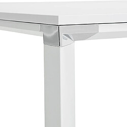 Mes Bureau design 200x100x74,5 cm plateau blanc et métal blanc - WARNY pas cher