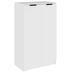 Maison Chic Armoire à Chaussures,Meuble de Rangement à Chaussures Blanc 59x35x100 cm Bois d'ingénierie -MN17506