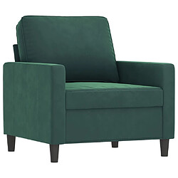 vidaXL Fauteuil Vert foncé 60 cm Velours