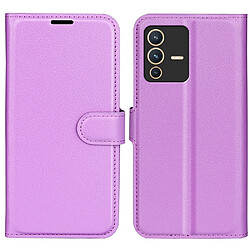 Etui en PU texture litchi avec support, violet pour votre Vivo S12 Pro