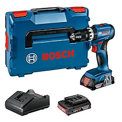 Bosch GSB Perceuse-visseuse à percussion sans fil 18V-45 18 V 45 Nm (06019K3303) brushless + 2x Batteries 2,0 Ah + Chargeur + L-Boxx