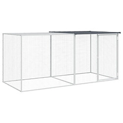 vidaXL Poulailler avec toit anthracite 203x98x90 cm acier galvanisé