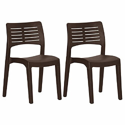 Maison Chic Lot de 2 Chaises de jardin,Fauteuil d'extérieur Moka Polypropylène -MN82893