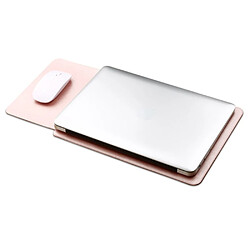 Acheter Sacoche en cuir SOYAN avec tapis de souris pour Macbook Air/Pro 13.3 pouces - Rose Or