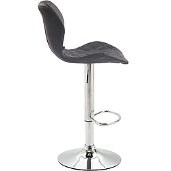 Avis Decoshop26 Tabouret de bar x1 avec coutures décoratives en forme de losanges en PVC gris et métal chromé 10_0004646