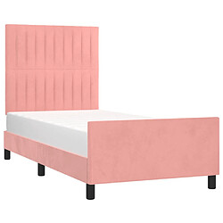 Avis Maison Chic Lit adulte - Cadre Structure de lit avec tête de lit Contemporain Rose 80x200 cm Velours -MN71131