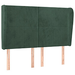 vidaXL Tête de lit avec oreilles Vert foncé 147x23x118/128 cm Velours