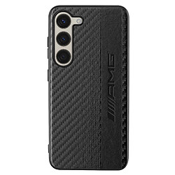 AMG Coque pour Samsung Galaxy S23 Bi-matière Effet Carbone Noir